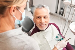 a patient undergoing the process of getting dentures