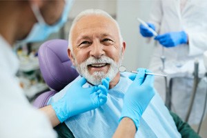 Man smiling in the dental chair