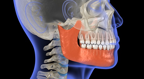 Animated skull and jaw bone