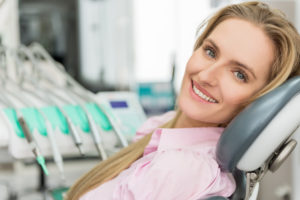 Woman in dental chair